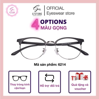 Mắt Kính Cận Gọng Kim Loại G STORE Gọng Kính Nữ Kim Loại Mắt Tròn Thời Trang Cá Tính, Nhiều Màu 6214