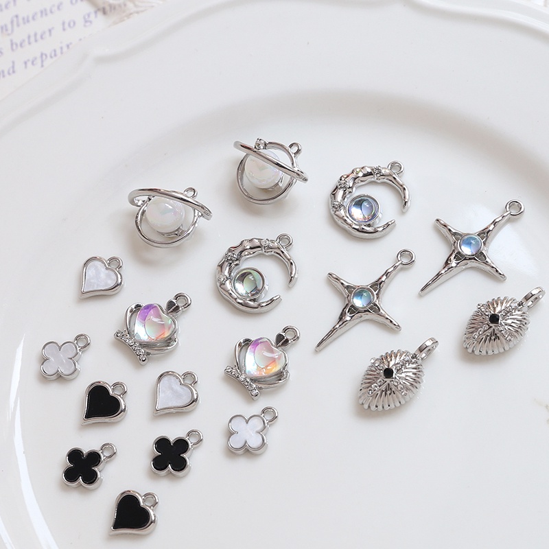 Hạt Đá Zircon Nhiều Màu Sắc Hình Hành Tinh Mặt Trăng Dùng Làm Trang Sức Thủ Công DIY