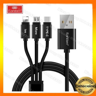Dây cáp sạc đa năng 3 đầu earldom imc - 014 bảo hành 12 tháng