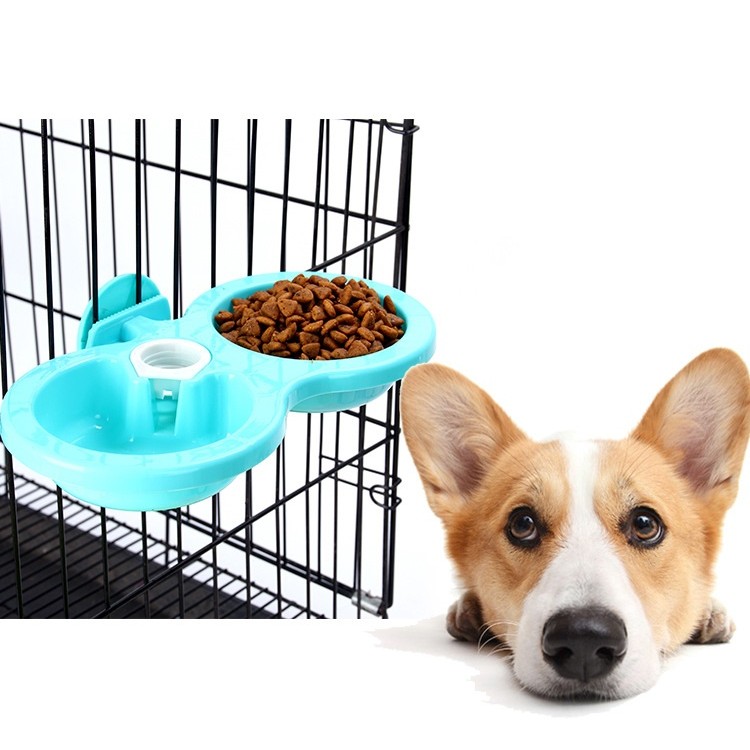 Bát đôi có chỗ gắn bình nước gắn chuồng