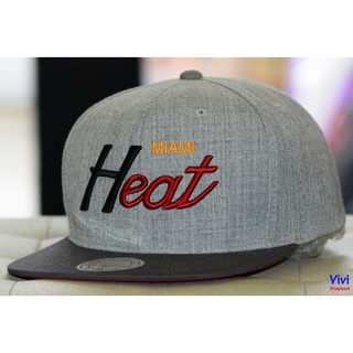 Nón snapback Mitchell and Ness {Chính hãng - Full Tem}, mũ M&N Heat NBA Tri Pop Special Script { Hình thật }