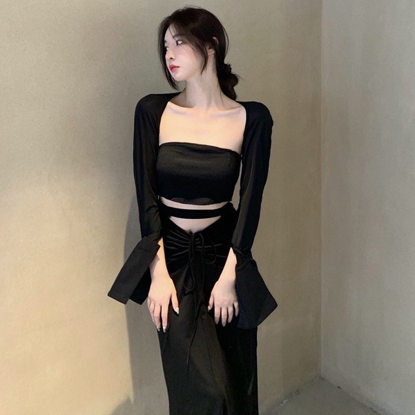 Chân Váy Dài Ôm Body Xẻ Đuôi Rút Dây Cá Tính Thời Trang Becky