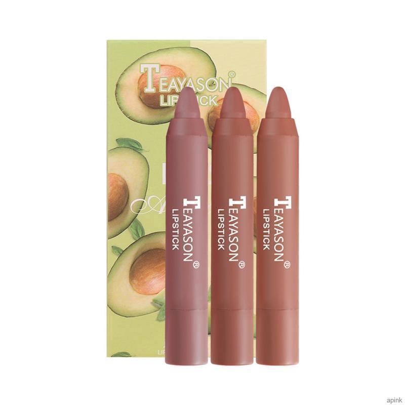 [Hàng mới về] Bộ 3 Son Môi Màu Sắc Trái Cây Lâu Trôi Chống Thấm Nước Dễ Lên Màu