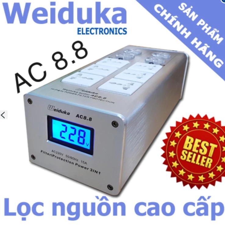 Bộ lọc nguồn điện sạch WEIDUKA AC8.8 cao cấp - Màu trắng