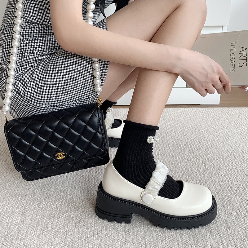 Tikp Giày Da Oxford Mũi Tròn Đế Dày Thời Trang Mùa Hè Dễ Thương MS5283cm Có Size 35-39