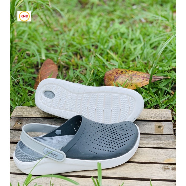 Dép Sục Cross Literide -FREESHIP + Hàng loại 1- Dép Quai Ngang Nam Nữ bít đầu xám lót xám chống hôi chân, đi mưa