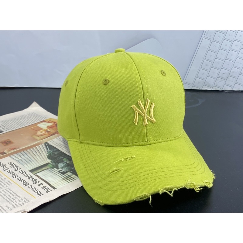 Mũ kết lưỡi trai (rách )màu kaki mịm tua thêu naikii thể thao thời trang bụi bặm