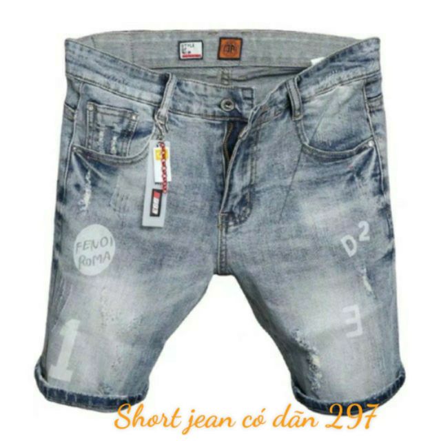 [Loại1] Quần short jean nam co dãn cao cấp màu xám MS297-811