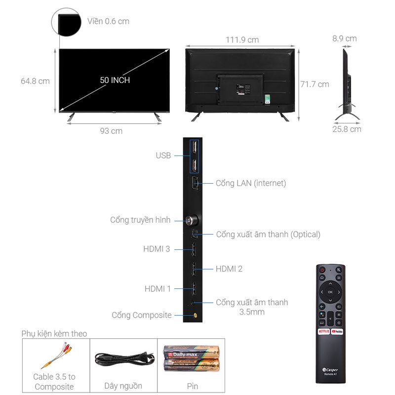 Tivi Led Casper 4K 50 inch 50UG6100 | BigBuy360 - bigbuy360.vn