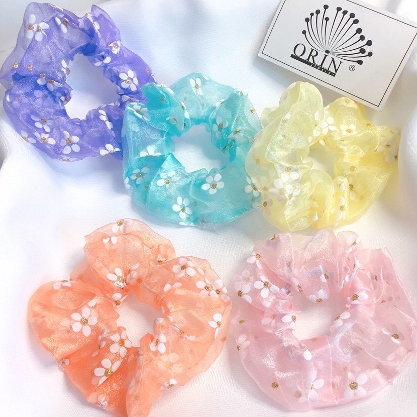 🌼 đồ cột tóc lưới hoa cúc cute 🌼
