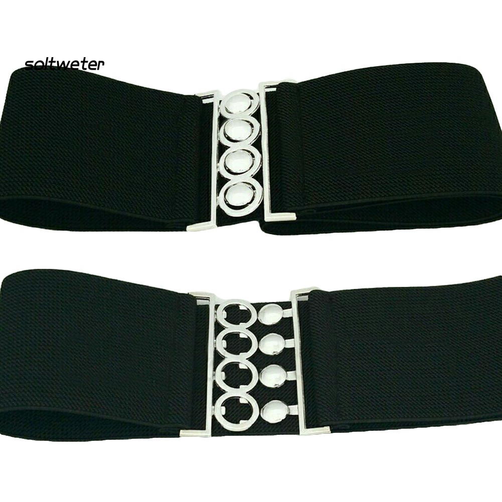 Thắt Lưng Co Giãn Khóa Kim Loại Thời Trang Cho Nữ