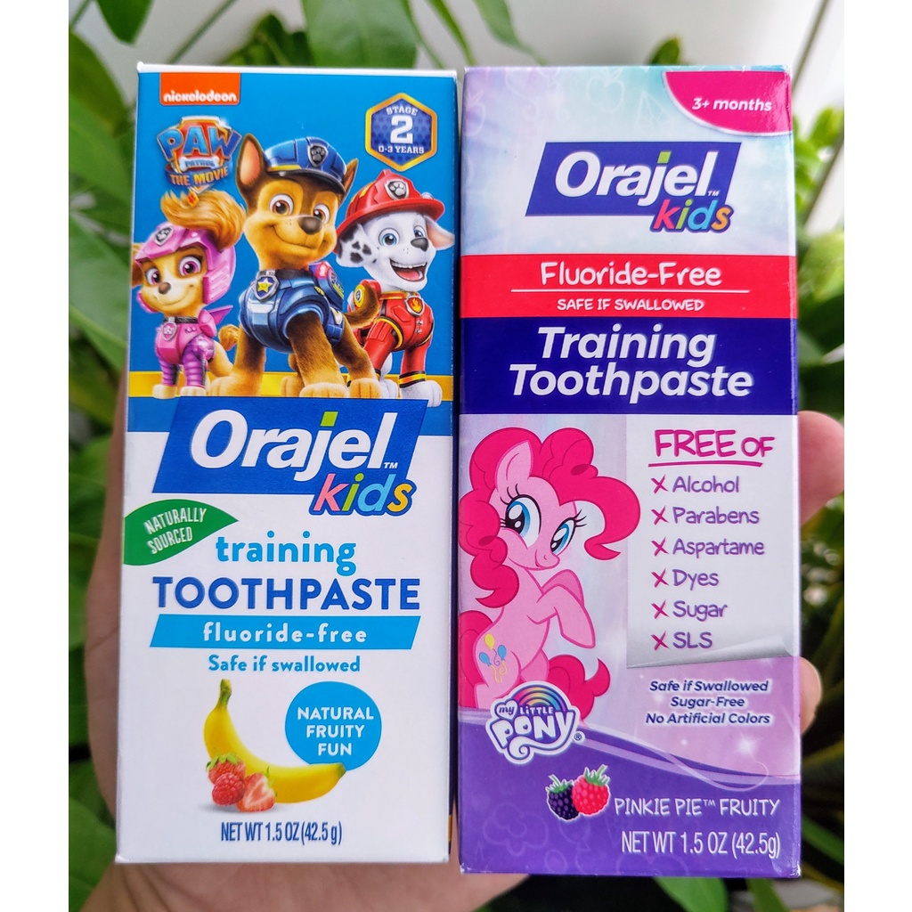 Kem đánh răng nuốt được Orajel Training Toothpaste 42.5g cho bé từ 0 tới 36 tháng