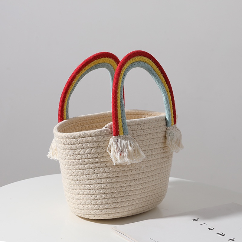 Túi xách ENVIROSAX đan sợi thủ công hình đám mây cầu vồng dễ thương