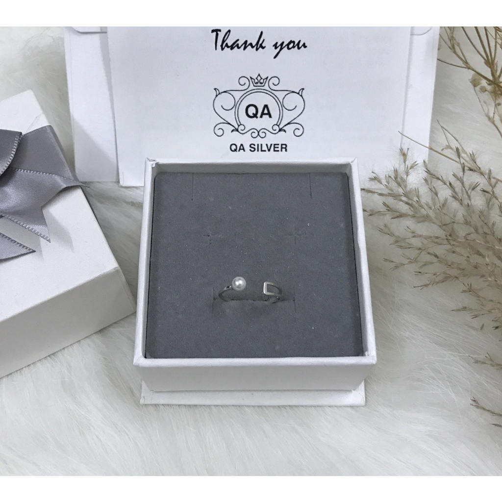 Nhẫn bạc đính ngọc trai giả chuỗi hạt S925 PEARL Silver Ring QA SILVER RI220404