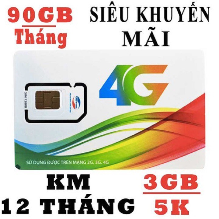 Sim Viettel 90GB gói cước MT5C