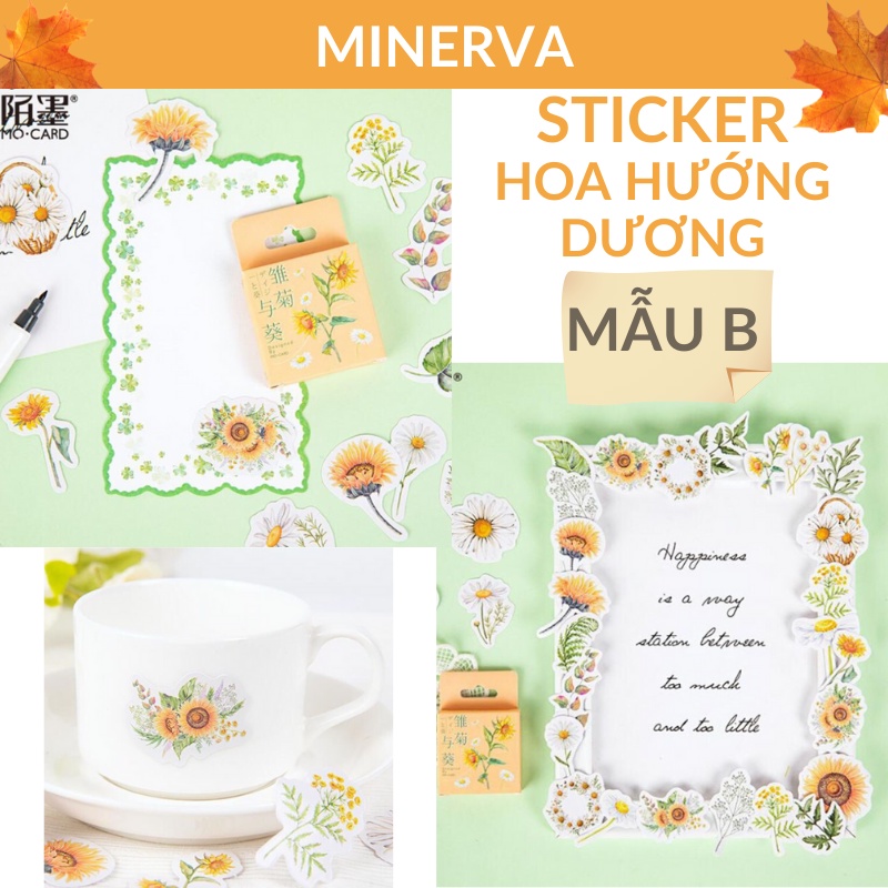 TRANG TRÍ Hộp 45 STICKER nhiều mẫu đáng yêu trang trí điện thoại , sổ tay , thiệp bullet journal vật dụng học tập