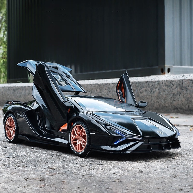 Mô Hình Xe Hơi Lamborghini Sian Tỉ Lệ 1: 24 Bằng Hợp Kim Có Đèn Và