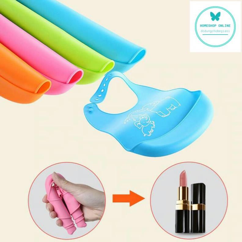 Yếm ăn dặm, yếm ăn silicon có máng siêu nhẹ cho bé Yếm ăn dặm silicon siêu mềm mẫu Hoa Cỏ