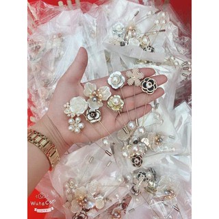 Set 8 trâm cài áo hoa hàn quốc