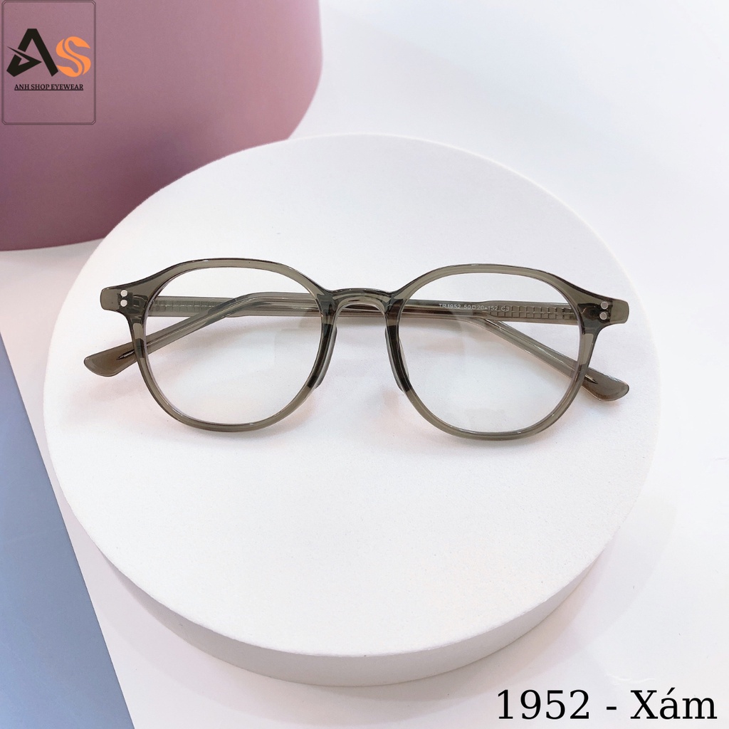 Gọng kính tròn nam nữ chất liệu nhựa cốt kim loại chắc chắn 1952
