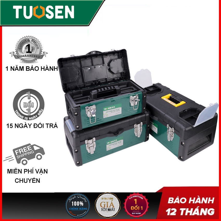 Thùng đựng đồ nghề với khung thép tấm và mặt nhựa TUOSEN với 3 loại 14inch, 17inch và 19inch