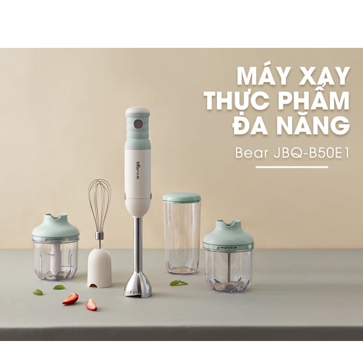 Bộ Máy Xay Bear JBQ-B50E1 Đa Năng Xay Ăn Dặm, Xay Cháo, Xay tỏi ớt, Đánh Trứng Cầm Tay Tiện Lợi -