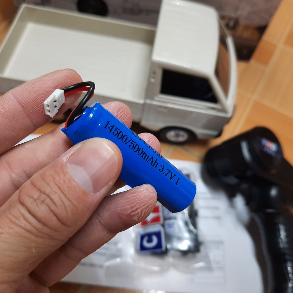 Pin sạc 14500 3.7v dung lượng 1000mah đầu nối XH2.54 dùng cho xe điều khiển từ xa WDL D12 1:16