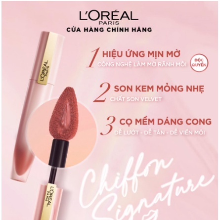 Son Kem Loreal Paris Chiffon Signature Airy Velvet Soft-Matte Lip Color Liquid Lipstick