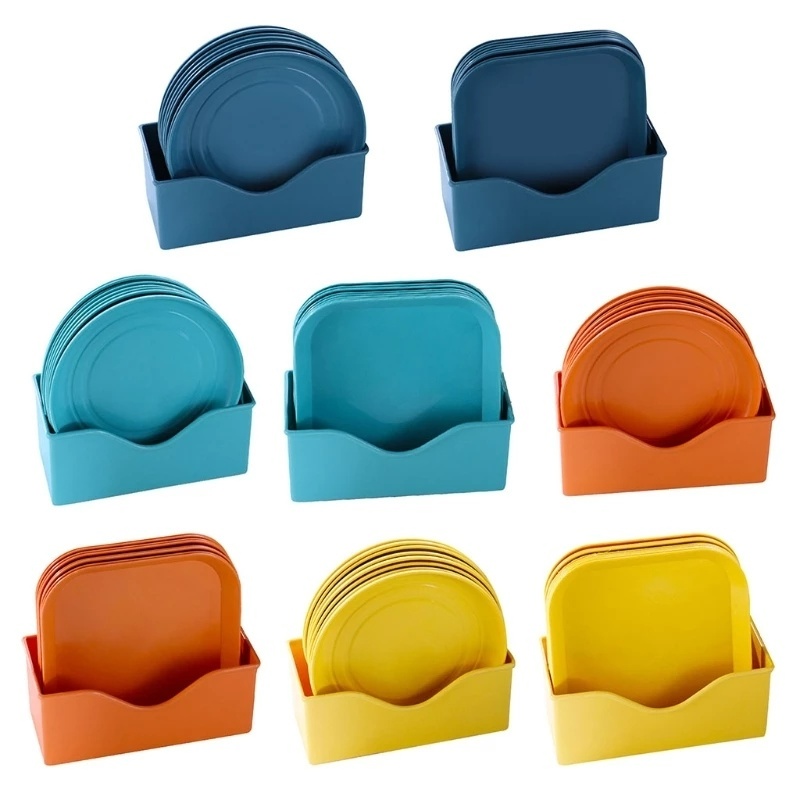 Set 8 Đĩa Nhựa PP Nhỏ Gọn Có Thể Tái Sử Dụng Tiện Lợi