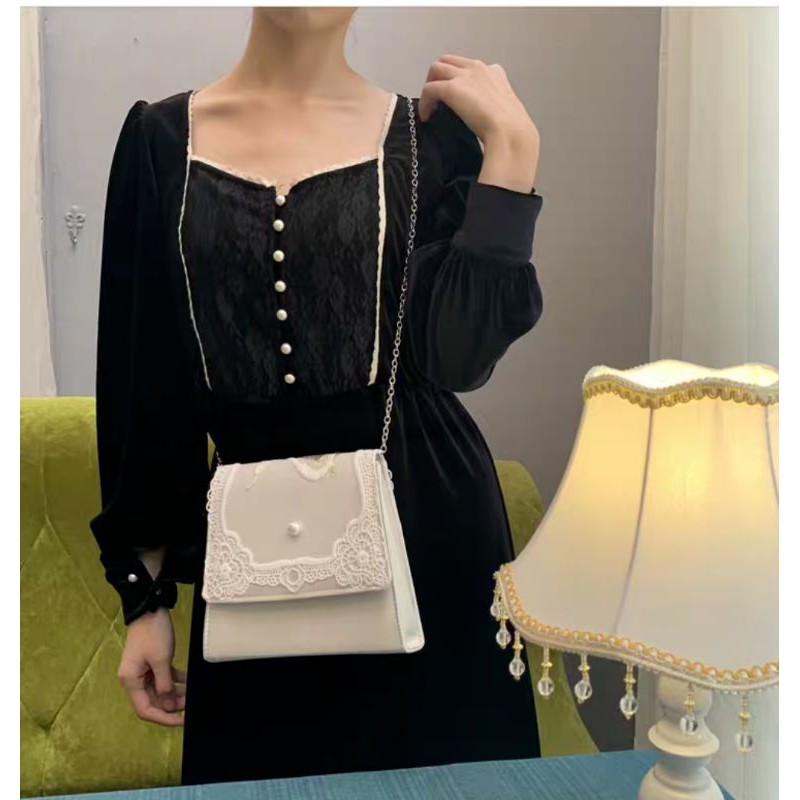 Túi xách tay đeo chéo phong cách vintage sang trọng kèm hình thật