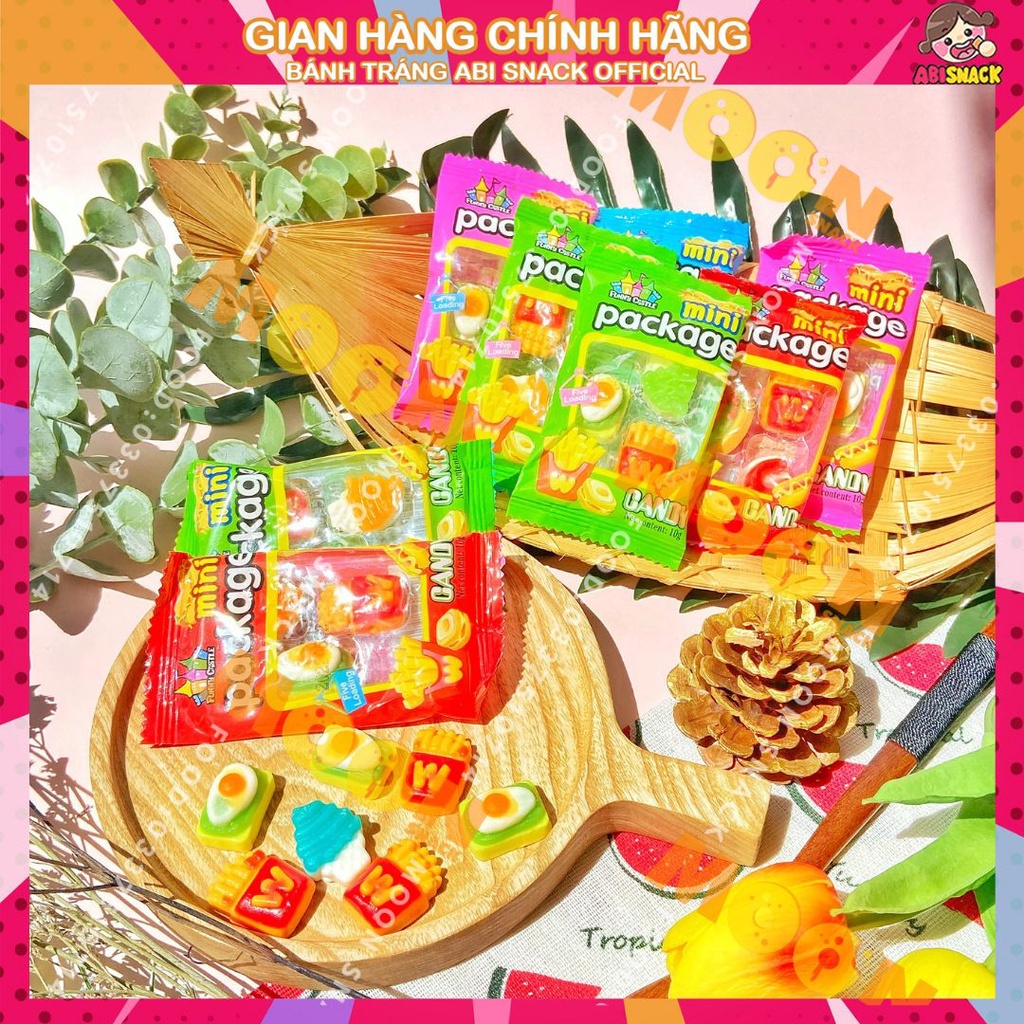 kẹo dẻo MINI PACKAGE hình khoai tây/mcdonald/que kem/trứng rán thích thú GÓI ĐỎ MINI 10g