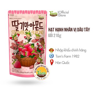 Hạnh Nhân Tẩm Vị Dâu Tây Tom's Farm - Gói 210g