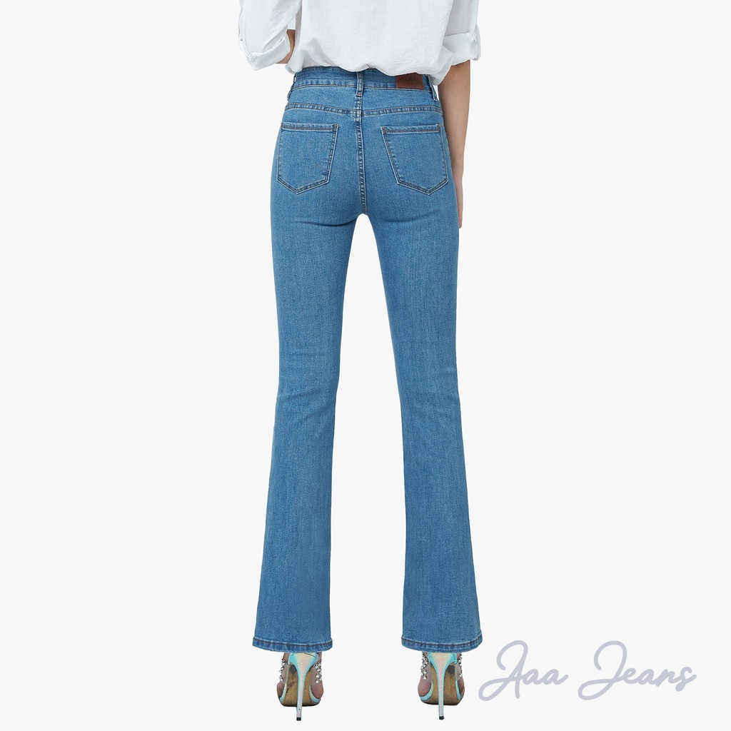 Quần Jean Nữ Ống Loe Lưng Cao Aaa Jeans Dài Lửng Nhiều Màu