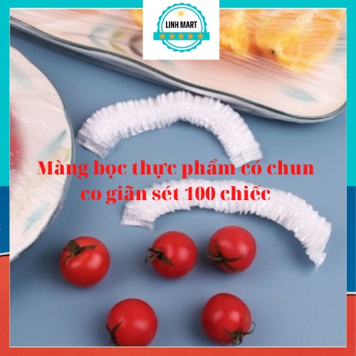 Màng bọc thực phẩm co giãn siêu dai có chun hình túi gấu set 100 chiếc LINH MART