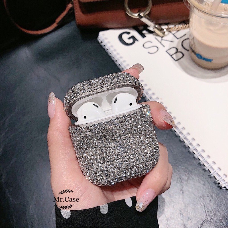 Vỏ Bảo Vệ Hộp Sạc Tai Nghe Airpods 1/2 Pro Đính Đá Lấp Lánh Sang Trọng - Mr.Case Airpods