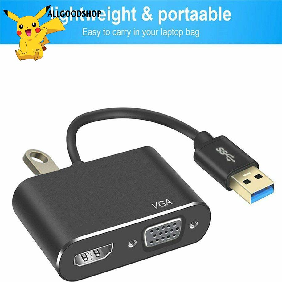 Cáp chuyển đổi USB sang HDMI VGA 4K độ phân giải cao