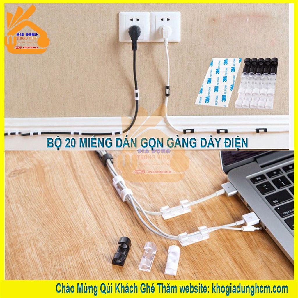 🔥Set 20 Nẹp Dây Điện Dán Tường Siêu Dính 🔥Kẹp Dây Điện Cố Định Và giữ Dây Điện Siêu Sốc an toàn tiện lợi dễ lắp đặt