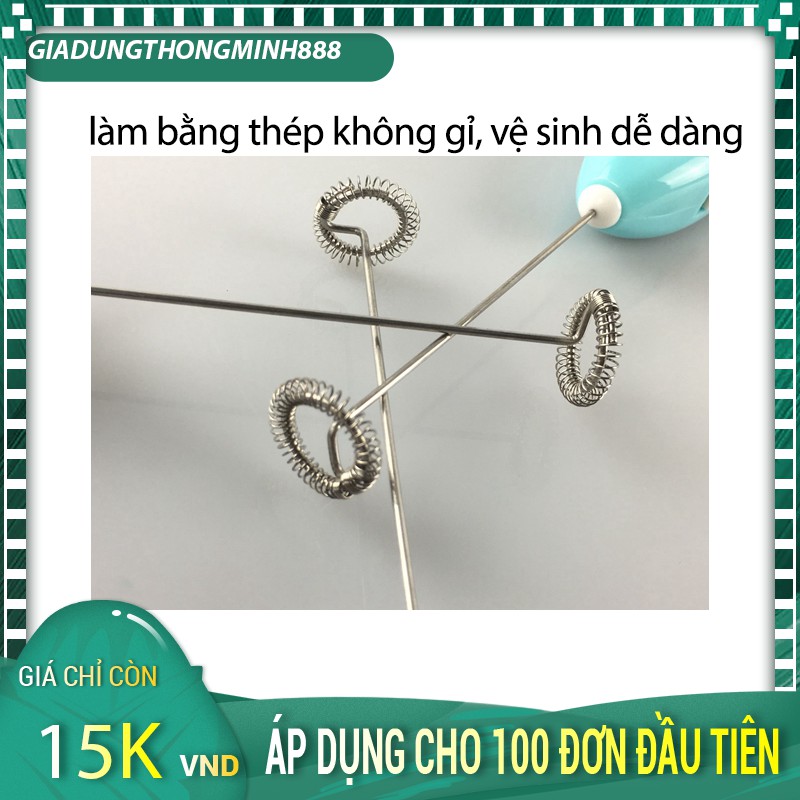 Máy tạo bọt cà phê, đánh trứng, khuấy sữa, ngũ cốc cầm tay mini dùng pin tiểu 1,5v nhỏ ngọn tiện dụng.