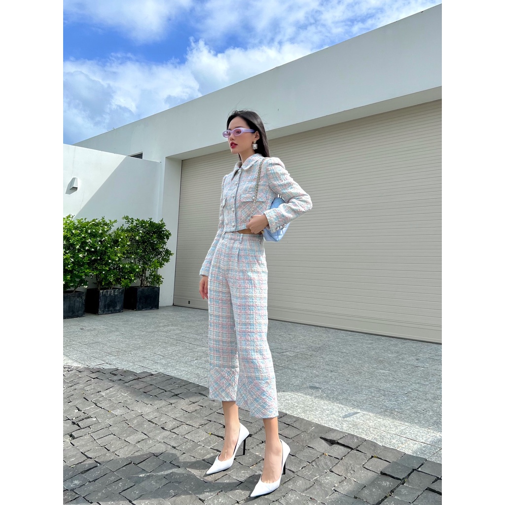 Set áo blazer tweed và quần suông HUONG BOUTIQUE HBVEST165