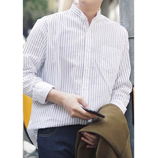 Áo sơ mi nam dài tay cổ trụ