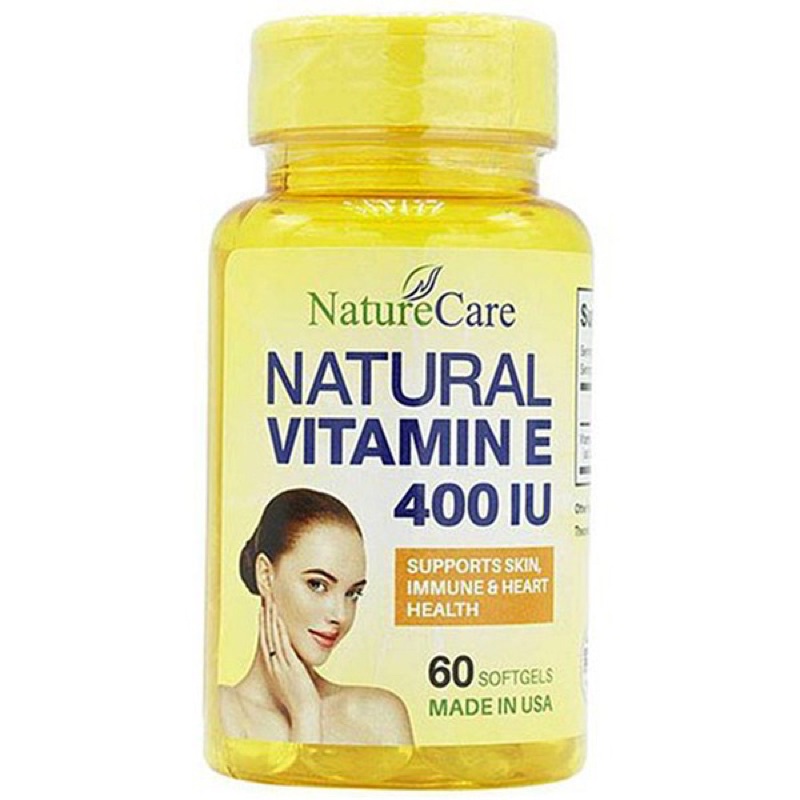 Viên Uống Natural Vitamin E 400 Iu Naturecare  Đẹp Da 60 Viên