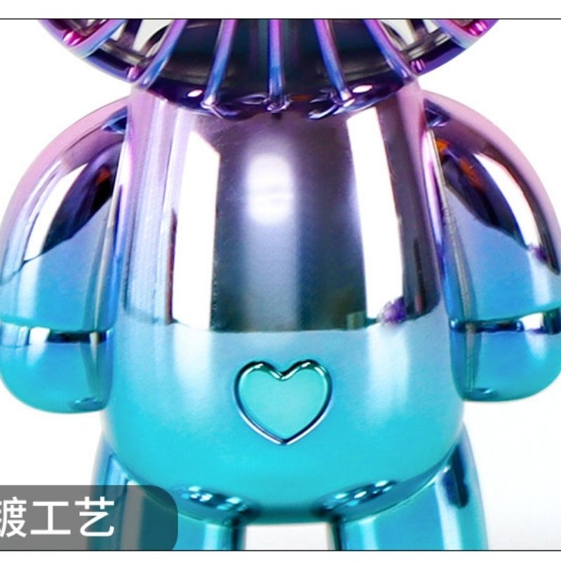 Quạt tích điện cầm tay mini hình gấu Bearbrick siêu dễ thương có cổng sạc USB MIIBOOSHI D4.003.XAD