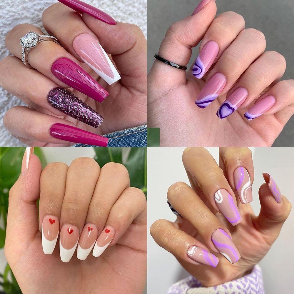 Hộp 24 Móng Tay Giả Che Phủ Toàn Diện Tháo Rời Được