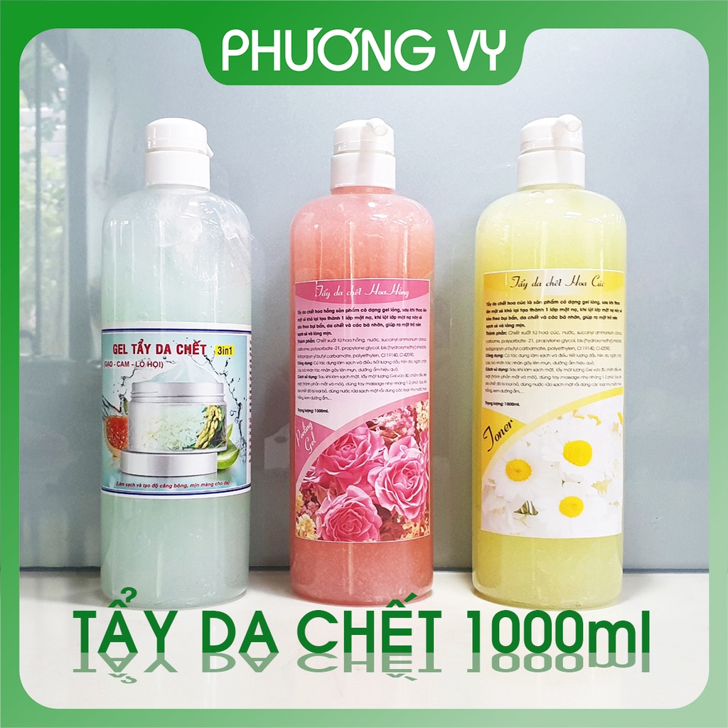 1000ml Tẩy da chết Hoa Cúc Spa, giúp tẩy da chết làm sạch da, mỹ phẩm spa.