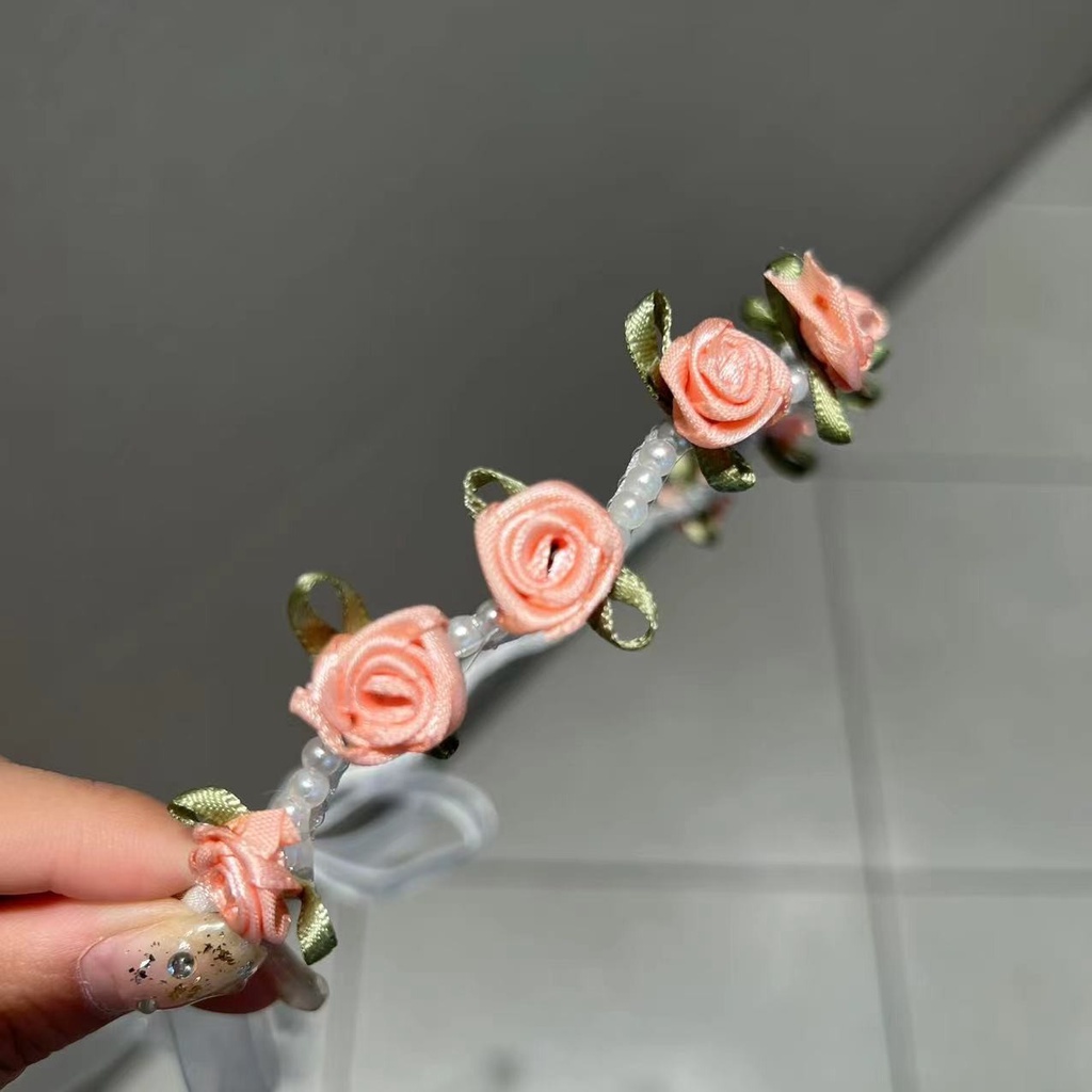 Băng Đô Hoa Đính Ngọc Trai Nhân Tạo Thời Trang