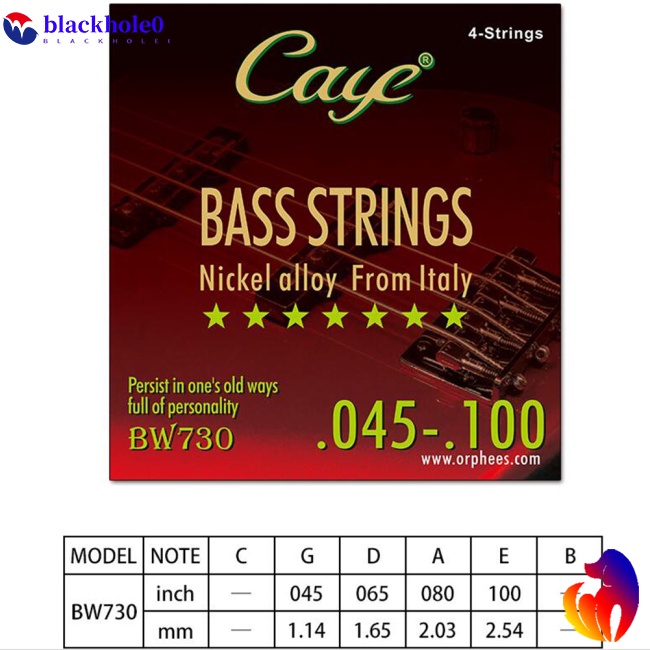 Set 4/5/6 dây đàn guitar bass BH CAYE BW