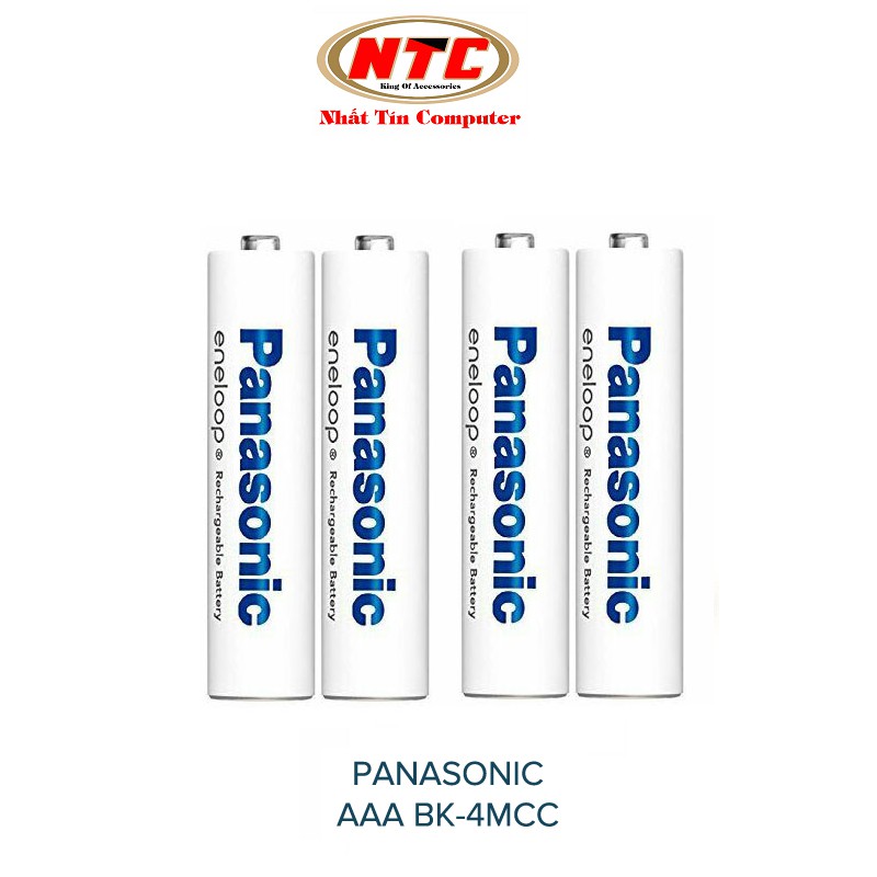 Combo pin sạc AAA Panasonic 750mAh BK-4MCC loại rời - tiếng Nhật (Trắng)