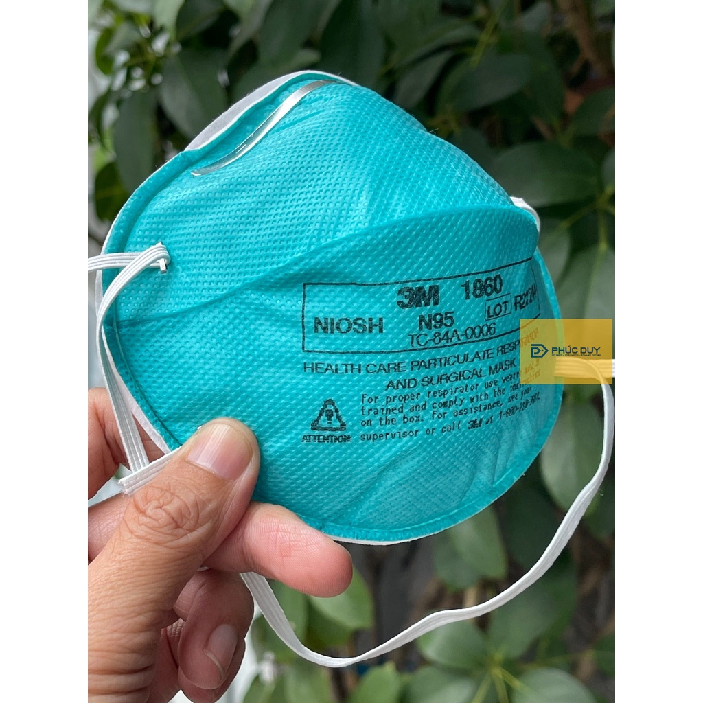 Hộp 20 cái Khẩu trang 3M 1860 chính hãng, đạt chuẩn FDA N95, đeo qua gáy, ngăn vi kh.uẩn, bụi mịn