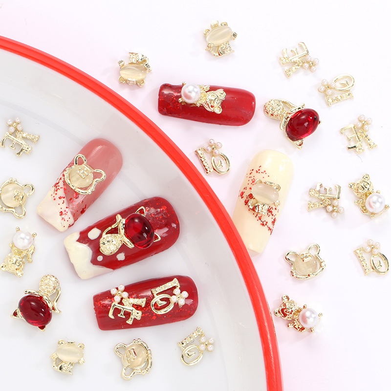 Phụ Kiện Trang Trí Móng Tay Nghệ Thuật Mừng Năm Mới Bằng Hợp Kim