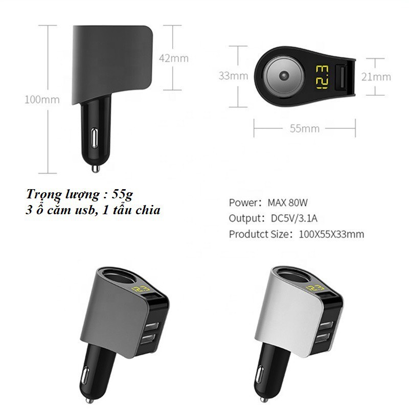 Tẩu sạc ô tô - tẩu sạc ô tô chính hãng HYUNDAI